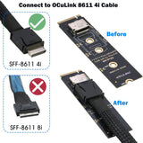NVMe to Oculink SFF-8612 Adapter, RIITOP M.2 NVMe PCIe 4.0 x4 to OCuLink SFF-8611 4i Host Adapter for eGPU and SSD