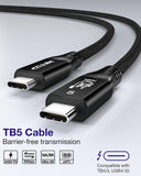 RIITOP 80Gbps USB C for Thunderbolt 5 Cable [3.3FT], Short USB-C to C Monitor Cord up to 8K@60Hz Video 240W PD Lightning-Fast Charging Compatible with Thunderbolt 4/3/USB4 V2 for Docking eGPU