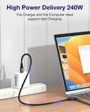 RIITOP 80Gbps USB C for Thunderbolt 5 Cable [1FT], Short USB-C to C Monitor Cord up to 8K@60Hz Video 240W PD Lightning-Fast Charging Compatible with Thunderbolt 4/3/USB4 V2 for SSD, eGPU