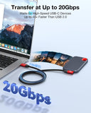 20Gbps USB-C to USB C Cable 3.3FT/90Degree Right Angle