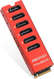 M.2 to SATA Adapter [6-Port], RIITOP M2 NVMe to SATA 3.0 Card with ASM1166 Chipset for SSD/HDD up to 6Gbps,Come with Heatsink