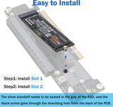 Dual NVMe PCIe Adapter, PCIe 5.0 X16 to Dual M.2 NVMe and 1x More PCIe x16 (x8 Signal) Adapter for 22110/2280/2260/2242/2230 M.2 NVMe SSD (PCI-e Bifurcation Required)