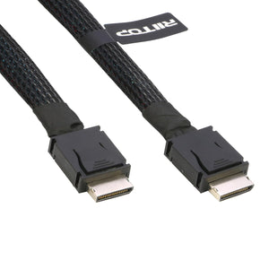 RIITOP Oculink Cable Short [1.6ft], PCIe 4.0 SFF-8611 4i Male to Male Cord for Oculink eGPU onexGPU
