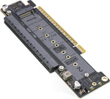 Dual NVMe PCIe Adapter, PCIe 5.0 X16 to Dual M.2 NVMe and 1x More PCIe x16 (x8 Signal) Adapter for 22110/2280/2260/2242/2230 M.2 NVMe SSD (PCI-e Bifurcation Required)