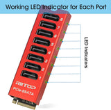 M.2 to SATA Adapter [8 Port], M2 NVMe to SATA 3.0 Card with Aluminum Housing for SSD/NAS up to 6Gbps