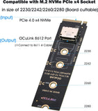 NVMe to Oculink SFF-8612 Adapter, RIITOP M.2 NVMe PCIe 4.0 x4 to OCuLink SFF-8611 4i Host Adapter for eGPU and SSD