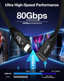 RIITOP 80Gbps USB C Extension Cable for Thunderbolt 5 [1.64FT], Short USB-C Male to Female Cord up to 8K@60Hz Video 240W PD Fast Charging Compatible with Thunderbolt 4/3/USB4 V2 Extender
