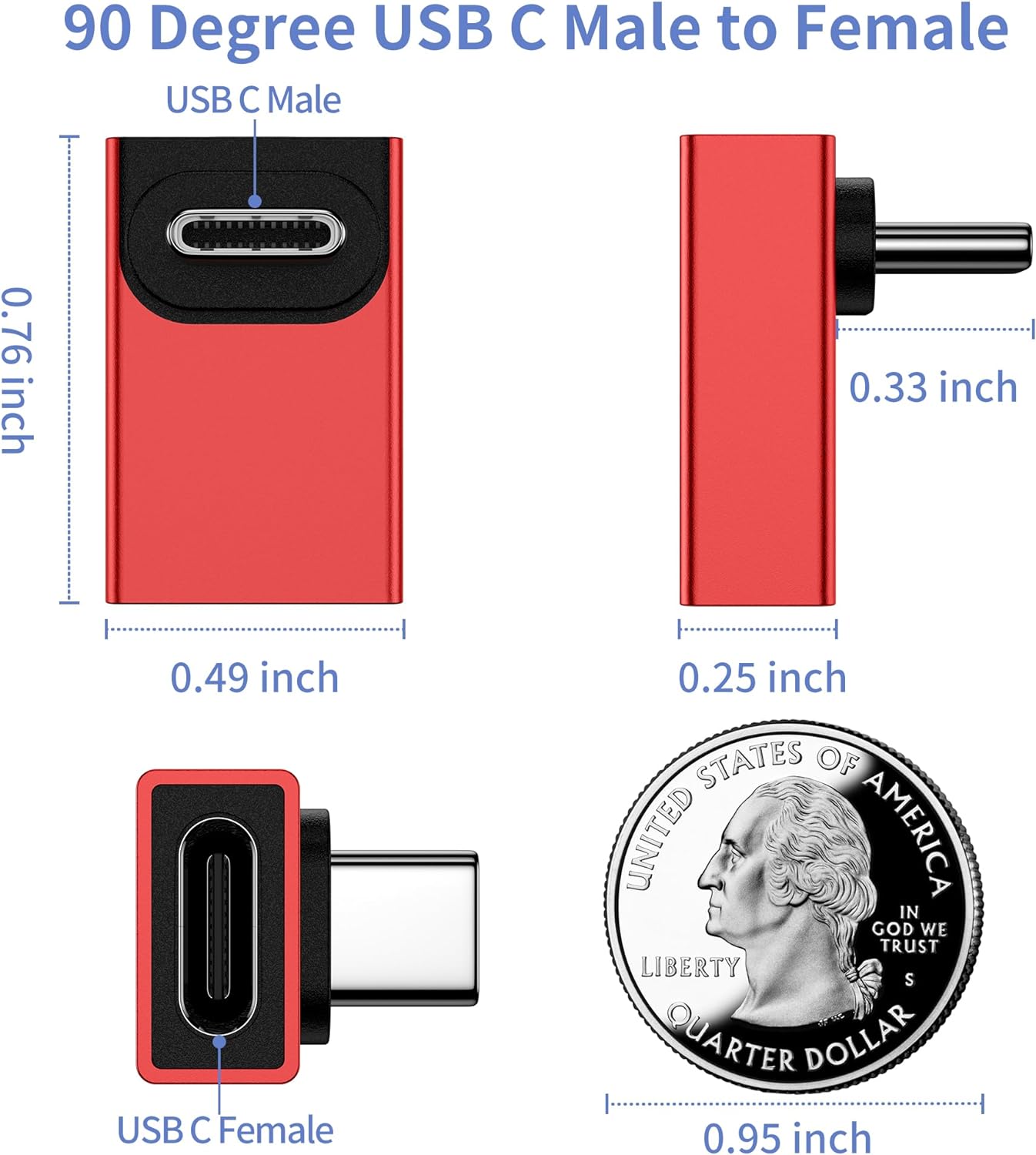UseBean Right Angle USB C To USB Adapter, 90 Degree USB-C Male To USB 3.0 Female Adapter,Thunderbolt 4/3 Type C OTG Converter For IPhone 15, MacBook Pro Air, IPad Pro/Mini, Galaxy S24 - View #10