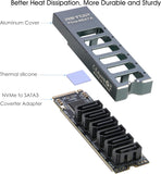 M.2 to SATA Adapter [6-Port], RIITOP M2 NVMe to SATA 3.0 Card with ASM1166 Chipset for SSD/HDD up to 6Gbps,Come with Heatsink