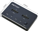 Dual NVMe SSD Docking Station, RIITOP External M.2 Duplicator for NVMe SSD to USB-C Reader Support [Offline Clone]