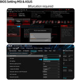 Quad NVMe to PCIe Expansion Adapter Card (PCIe Bifurcation Motherboard is Required), Support 4x M Key M.2 NVMe SSD