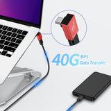 RIITOP USB C 90 Degree Angle Adapter 240W USB4 C Male to Female Connector 40Gbps Data, PD Charging Compatile with Thunderbolt 4 for MacBook Pro, Tablet, ROG Ally, Steam Deck and More [2-Pack]