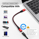 RIITOP USB4 Extension Cable Short [40Gbps, 1FT], USB C 4.0 Male to Female Cord Extender Compatible with Thunderbolt 3/4 for Dell Thunderbolt Dock, eGPU