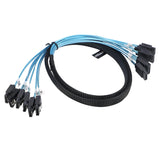 SATA 3.0 Cable 6Gbps[3.3FT, 6-Set], SATA III 7-Pin Data Cord 6X Ports Straight-Straight with Locking Latch for Multi HDD/SSD in RAID/NAS/Server