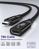 RIITOP 80Gbps USB C Extension Cable for Thunderbolt 5 [1.64FT], Short USB-C Male to Female Cord up to 8K@60Hz Video 240W PD Fast Charging Compatible with Thunderbolt 4/3/USB4 V2 Extender