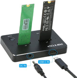 Dual NVMe SSD Docking Station, RIITOP External M.2 Duplicator for NVMe SSD to USB-C Reader Support [Offline Clone]