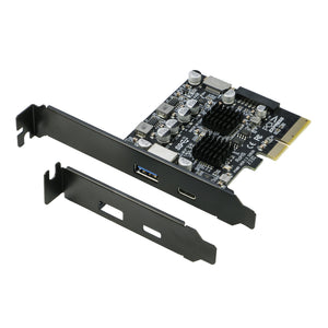 USB 3.1 PCIe Card, RIITOP PCI-e 3.0 to USB3.2 Gen1 Adapter (10Gbps) Expands to 20Pin + Type-E + 1xUSB 3.0 + 1x USB C [PCE2CU+E20P]