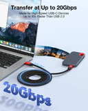 20Gbps USB C to C Long Cable 16.4FT, USB 3.2 Gen 2x2 Cable 240W PD