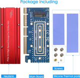NVMe PCIe Adapter, RIITOP M.2 NVMe to PCI-e 5.0 x4/x8/x16 Card with Heat Sink for M.2 (M Key) SSD 2280/2260/2242/2230 [Upgraded]