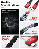 20Gbps USB-C to USB C Cable 3.3FT/90Degree Right Angle