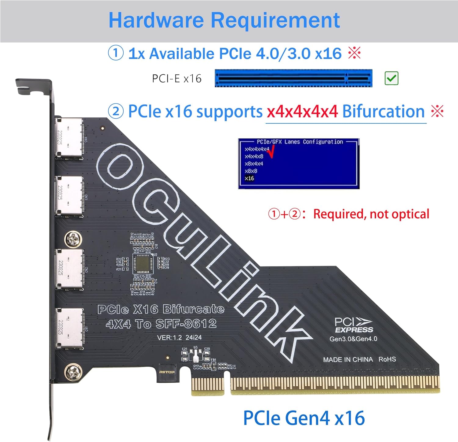 PCIe to Oculink SFF-8612 Adapter SFF-8611 External Graphics Card for G ...
