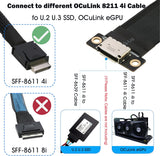 NVMe to Oculink Adapter (20cm), M.2 NVMe PCIe 4.0 x4 to OCuLink SFF-8611 4i Host Adapter Speed up to 64Gbps for eGPU and SSD