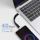 RIITOP USB4 C Cable Short [5inch, Flat], 40G USB C to C Cable 240W Fast Charging, 8K@60Hz Video for iPhone 15 Pro Max, iPad, Thunderbolt 4/3, External SSD, eGPU and More USB-C Device
