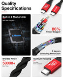 USB C to C 20Gbps Cable [240W, 3.3FT] (Thunderbolt 4/3 Compatible)