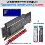 Dual NVMe PCIe Adapter, PCIe 5.0 X16 to Dual M.2 NVMe and 1x More PCIe x16 (x8 Signal) Adapter for 22110/2280/2260/2242/2230 M.2 NVMe SSD (PCI-e Bifurcation Required)