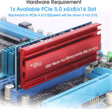 NVMe PCIe Adapter, RIITOP M.2 NVMe to PCI-e 5.0 x4/x8/x16 Card with Heat Sink for M.2 (M Key) SSD 2280/2260/2242/2230 [Upgraded]