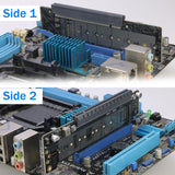 Dual NVMe PCIe Adapter, PCIe 5.0 X16 to Dual M.2 NVMe and 1x More PCIe x16 (x8 Signal) Adapter for 22110/2280/2260/2242/2230 M.2 NVMe SSD (PCI-e Bifurcation Required)