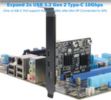 PCIe to USB C Expansion Card [10Gbps], RIITOP PCIe 3.0 x4 and Mini Displayport (Input) to USB 3.2 Gen2 Type-C 10Gbps Video Card