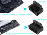 RIITOP Right Angled USB 3.0 20 pin Male to Female Extension Adapter Converter, Desktop Motherboard 90 Degree Angled USB 3.0 19 Pin Internal Header -Black 2PCS