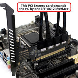 PCIE Oculink Adapter Card, RIITOP PCI-e Express 16x to Quad OCuLink SFF-8612 SFF-8611 Internal VROC Raid0 Adapter for U.2 SSD eGPU External Graphics Card Dock