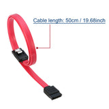 RIITOP SATA Cable 6Gb Straight Data Cable with Locking Latch for HDD/SSD/CD and DVD Drives (4 Pack 20 Inch) SATA III Cable in Red