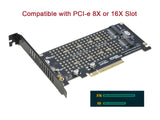 Dual 2X NVME M Key M.2 to PCIE Express 3.0 Gen3 X8 X16 RAID Card VROC Raid0 Hyper Adapter (PCIe Bifurcation needed!)