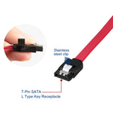 RIITOP SATA Cable 6Gb Straight Data Cable with Locking Latch for HDD/SSD/CD and DVD Drives (4 Pack 20 Inch) SATA III Cable in Red