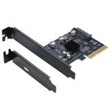 PCI-e USB C Expansion Card Adapter 20Gbps, RIITOP PCI-e Express 4X to USB 3.2 Gen2 Type-C 20Gbps Card Adapter for Desktop PC,with Low Profile Bracket