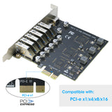 PCI-E to 8 Port USB 3.0 (2xUSB-C, 6x USB-A ) Expansion Card 5Gbps,External PCI Express USB3.0 Adapter Card For Desktop PC PCI-e 1x, Support Windows 11/10/8/7/XP