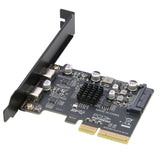 10Gbps PCIe USB C 3.2 Gen 2 Card, 2-Port PCle x4 to USB C 10G Expansion Adapter Card, PCI Express 3.0 x4 Adapter for Desktop PC, SSD Enclosures, Workstations, File Backup, Data only, Windows/Linux
