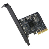 10Gbps PCIe USB C 3.2 Gen 2 Card, 2-Port PCle x4 to USB C 10G Expansion Adapter Card, PCI Express 3.0 x4 Adapter for Desktop PC, SSD Enclosures, Workstations, File Backup, Data only, Windows/Linux