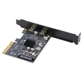 10Gbps PCIe USB C 3.2 Gen 2 Card, 2-Port PCle x4 to USB C 10G Expansion Adapter Card, PCI Express 3.0 x4 Adapter for Desktop PC, SSD Enclosures, Workstations, File Backup, Data only, Windows/Linux