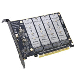 Quad NVMe to PCIe Expansion Adapter Card (PCIe Bifurcation Motherboard is Required), Support 4x M Key M.2 NVMe SSD