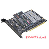 Quad NVMe to PCIe Expansion Adapter Card (PCIe Bifurcation Motherboard is Required), Support 4x M Key M.2 NVMe SSD