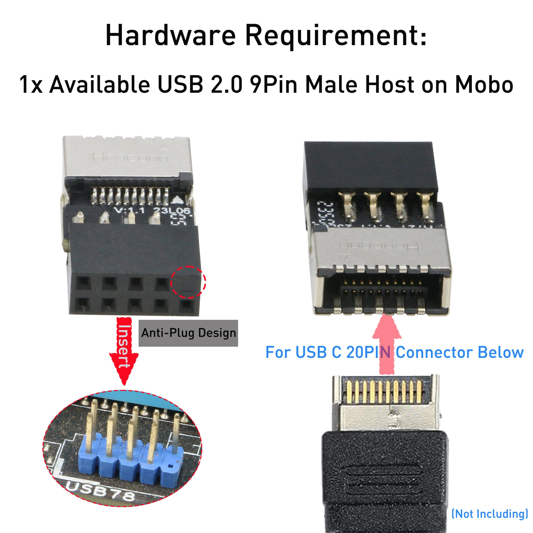Adaptador De Panel Frontal USB 3.0 - Conector De 19 Pines A 20 Pines, Angulo 90°, Para Placas Base ASUS, Intel, Dell