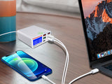 RIITOP 87W 6 Port USB Charging Station, PowerPort 6 Multi USB Wall Charger with Digital Current Display+PD45W+QC3.0 for iPhone,iPad Pro/Air,Samsung,LG, Nexus, Nokia, Lumina, HTC, Pixel and More