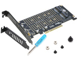 Dual 2X NVME M Key M.2 to PCIE Express 3.0 Gen3 X8 X16 RAID Card VROC Raid0 Hyper Adapter (PCIe Bifurcation needed!)