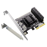 PCIe SATA Card Adapter, RIITOP 6 Port SATA 3.0 PCI-e Expansion Card Adapter Converter ASM1166 Chipset Support SATA 6G RAID0 RAID1 AHCI SPAN
