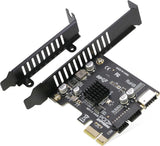 PCIe to 20Pin + Type-E Internal Card, RIITOP PCI-e x1 to (19+1) Pin USB 3.0 Socket and USB C Type-e (A Key) Front Panel Header Expainsion Adapter 5Gbps