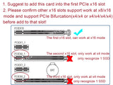 Dual 2X NVME M Key M.2 to PCIE Express 3.0 Gen3 X8 X16 RAID Card VROC Raid0 Hyper Adapter (PCIe Bifurcation needed!)